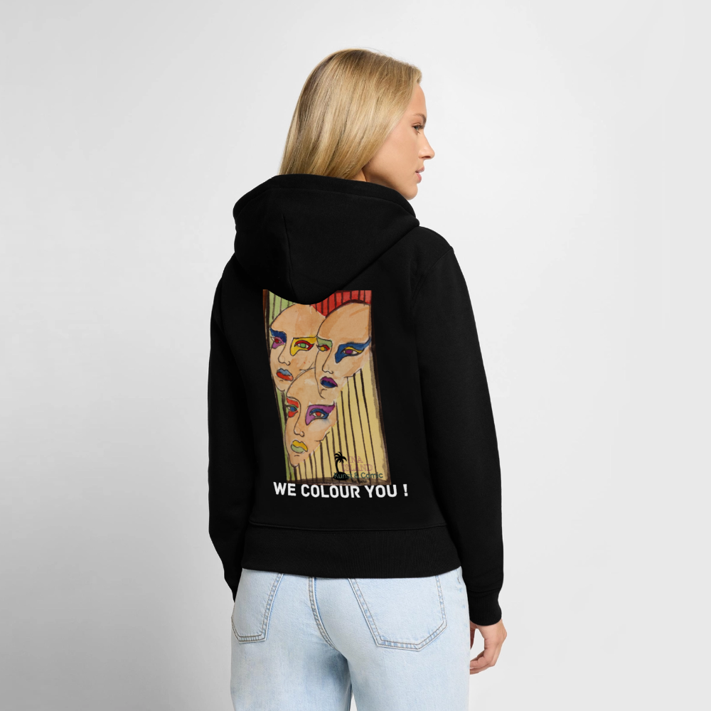 "We colour you!"  Frauen Kapuzenjacke - Schwarz