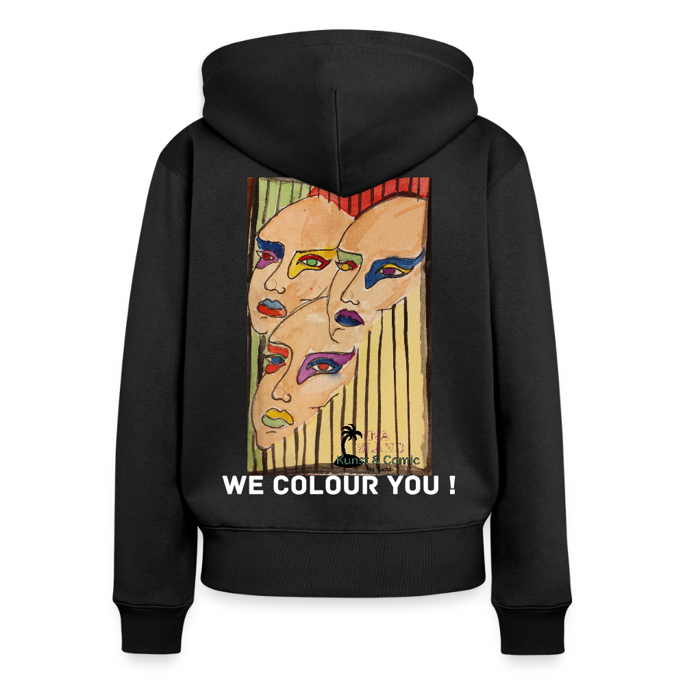 "We colour you!"  Frauen Kapuzenjacke - Schwarz