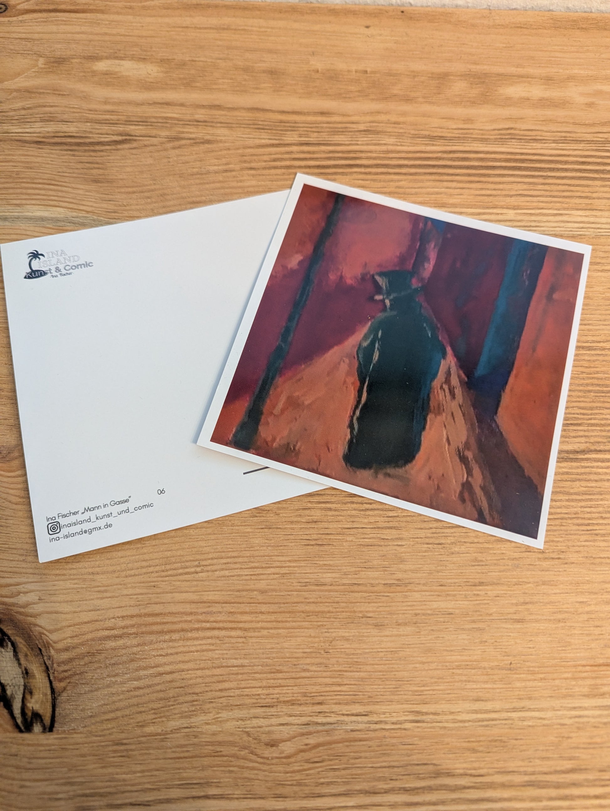 Postkarte "Mann in Gasse"